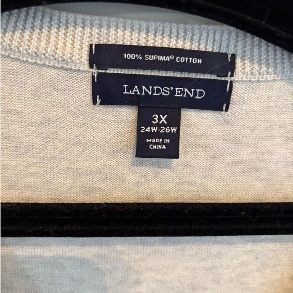 Lands End Supima Cotton Sweater with Snowflake Detail - Picture 4 of 5